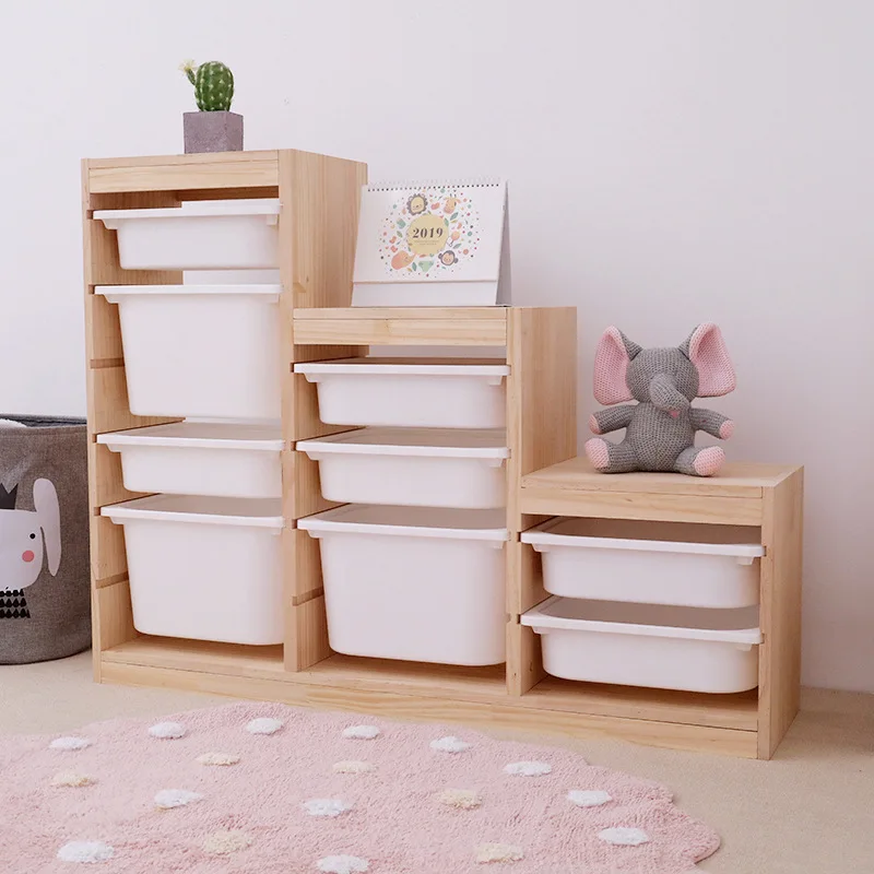 Montessori Home Decor Storage Shelves Rack Kids Multi-functional Wooden Storage Bookcase book shelf for Kids Room