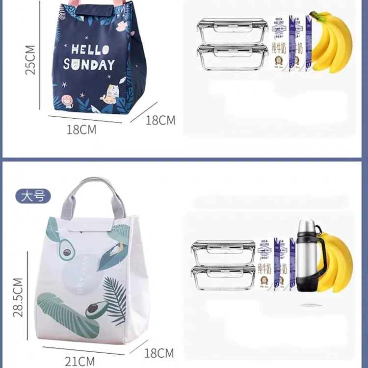 Portable food packing custom logo printing thermal insulated aluminium foil cooler shopping tote insulated food bag