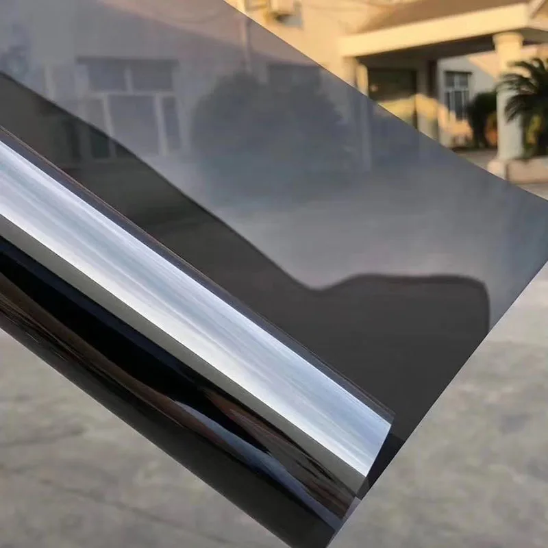 1,52*30 м VLT5 % одностороннее черное серебряное строительное стекло с солнечным управлением отражающий зеркальный эффект декоративная Тонировочная пленка для окон