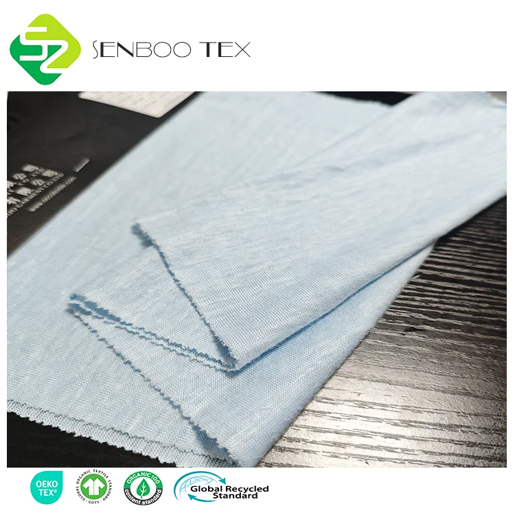 Wholesale 100% Hemp Jersey Fabric 190gsm Natural Knitted Material for Shirts/Garments Sustainable and Eco-Friendly