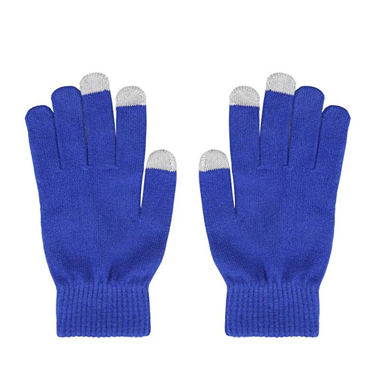 Cheap Custom logo Black Women Men Winter Touch Touch Screen Gloves Knitted Mitten