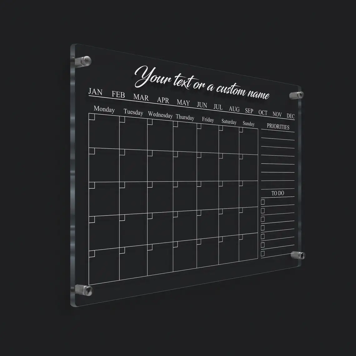 To Do List Custom Acrylic Calendar For Wall board clear acrylic calendar family office decor gift