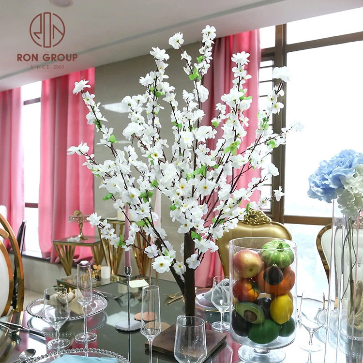 Hot Sale Wholesale White Color Peach for Wedding Indoor Outdoor Decoration Artificial Cherry Blossom Tree