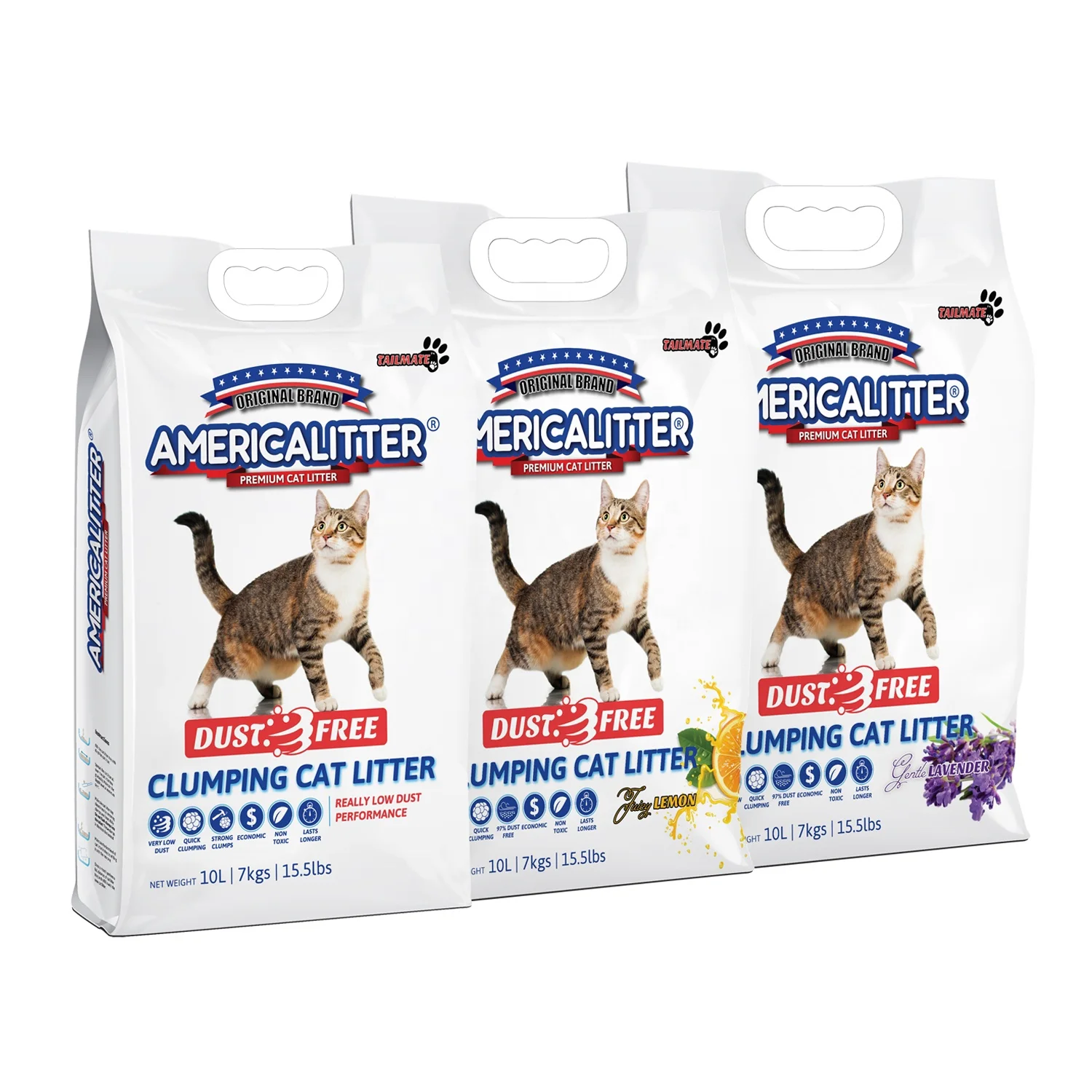 Chinese Leading Factory Supplier Cat Litter  100% Dust-off  Bentonite Sand Cat Litter Wholesale With Lavender Scent