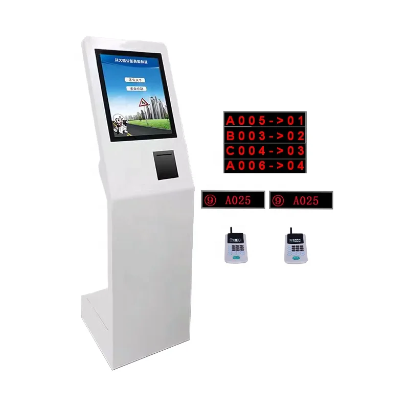 Factory sell professional QMS 17 inch 19 inch  floor standing bank queue kiosk LED display counter call unit for queue system