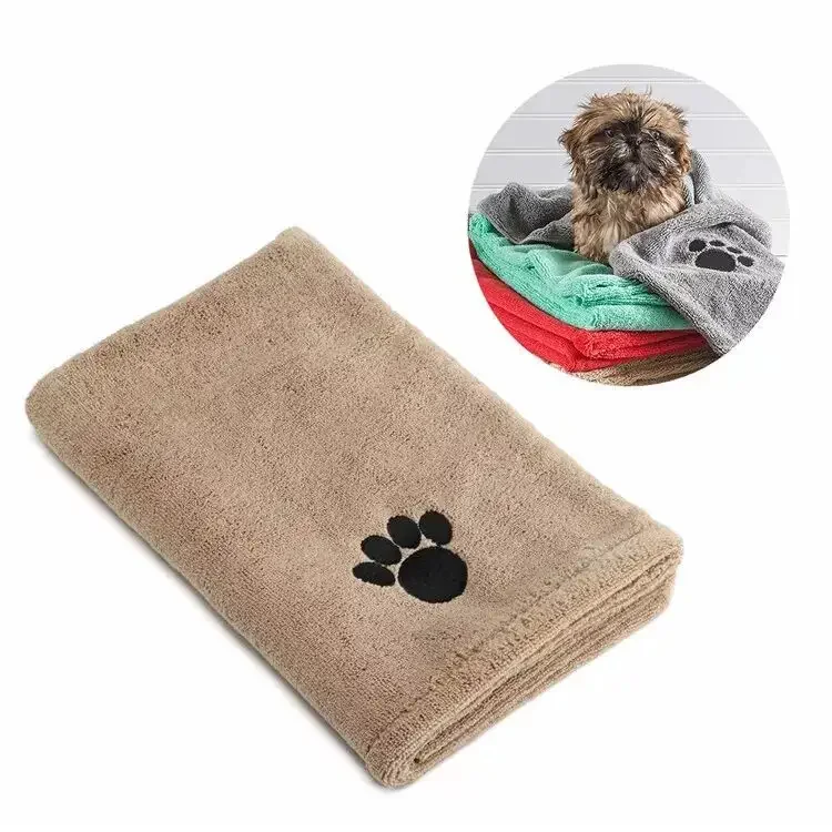 Customizable color quick drying towel soft pet absorbent towel microfiber pet bath supplies for dog