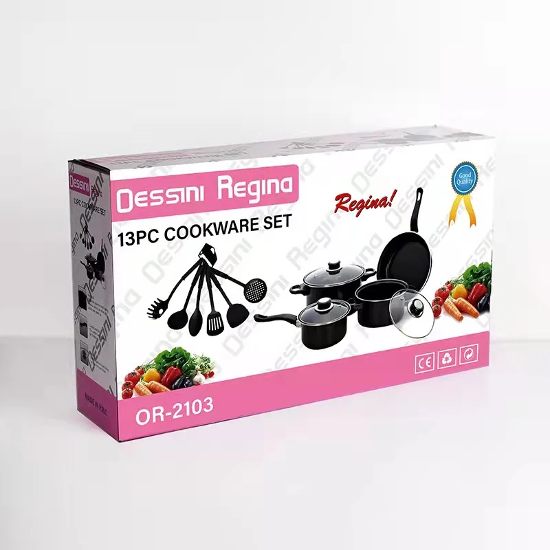 Горячая Распродажа, антипригарная кухонная сковорода 13 шт., запасные горшки, набор посуды для вок