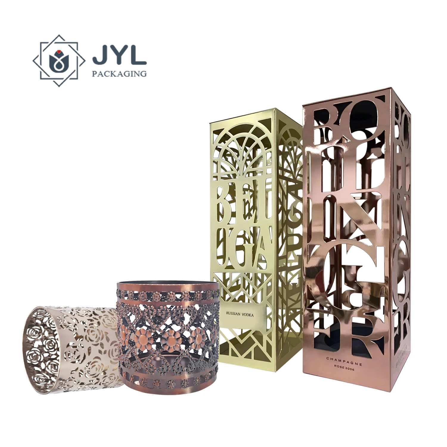 Wholesale luxury custom tealight vintage decorative metallic candles stand vessels container lantern shades metal candle holder