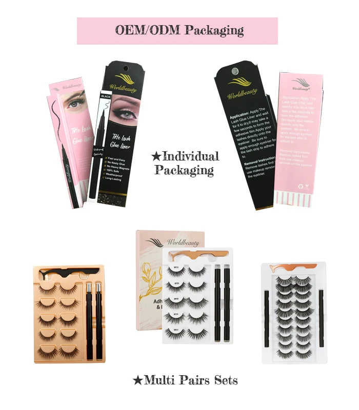 Eye Makeup Magic Eyelashes Waterproof Eyeliner Vendor Eyelashes Magnet Natural Long OEM ODM Korea PBT Fiber waterproof