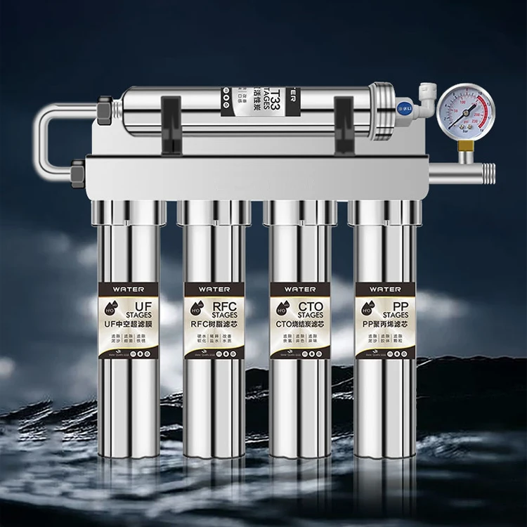 home Clean kitchen water 7-stage filtration Under the kitchen Stainless steel water filter uf  housing stainless steel