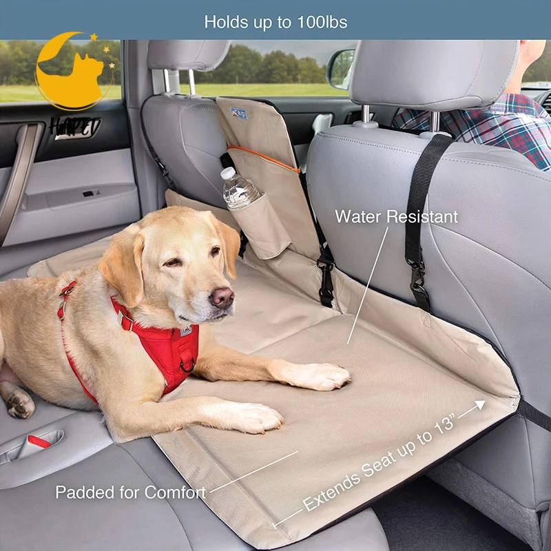 Dog Backseat Bridge Car Extender Seat Bridge for Dogs Padded Pet Car Barrier Reversible Water Resistant Universal Fit