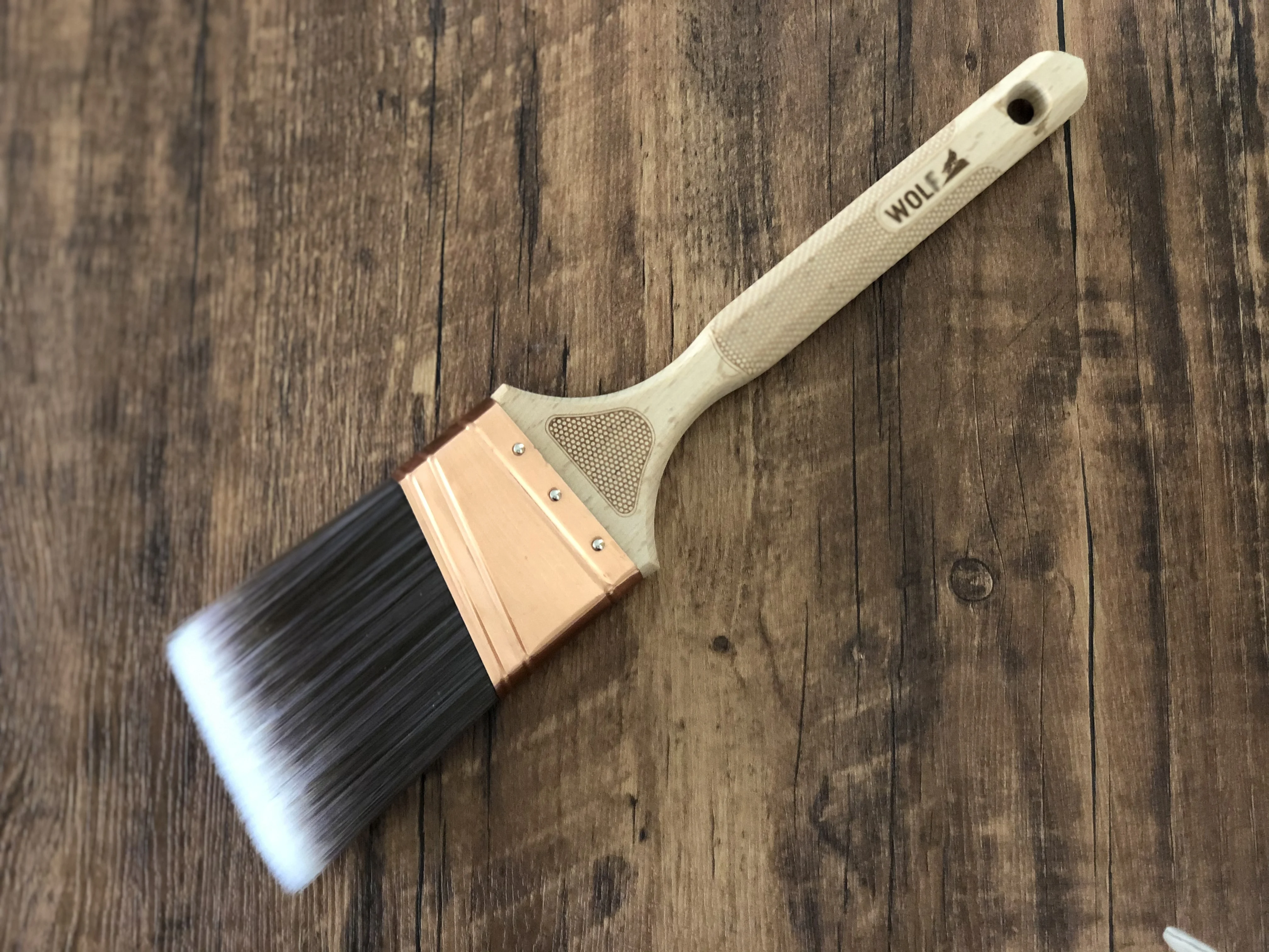 Customizable Beech long wood handle 2.5 inch Angular Trim Acrylic Angle Paint Brushes for Wall