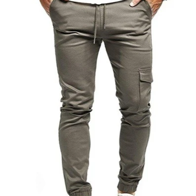 Wholesale fashionable china trendy autumn mens slim fit trousers hip hop big pockets casual sports cargo pants