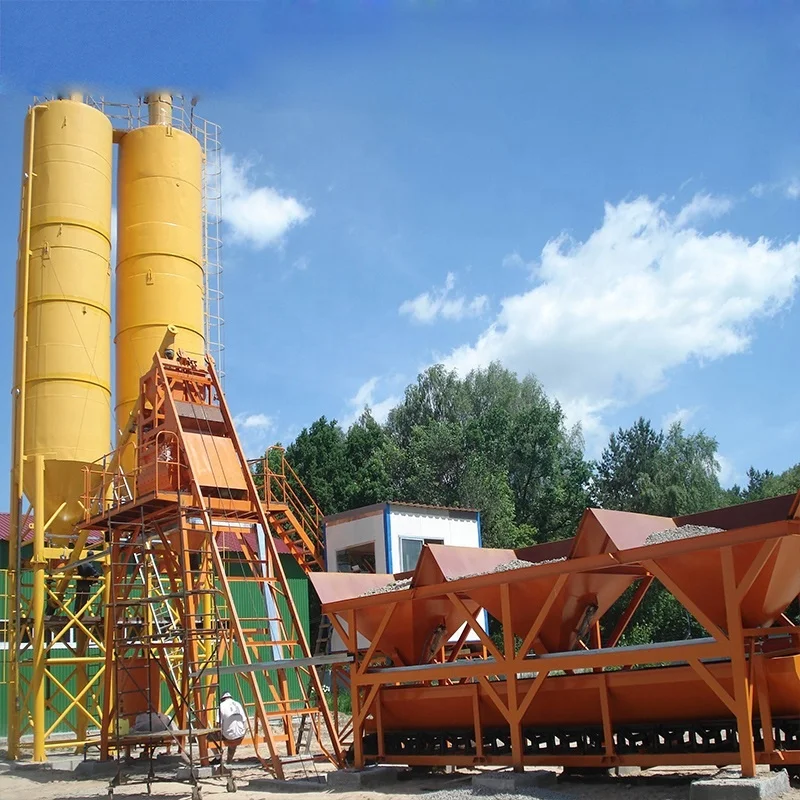 Hzs 25 35 50 75 100 Morden Less Space Occupation China Mini Ready Mix Concrete Plant For Sale75m3/h Mini Foam Concrete Plant 600
