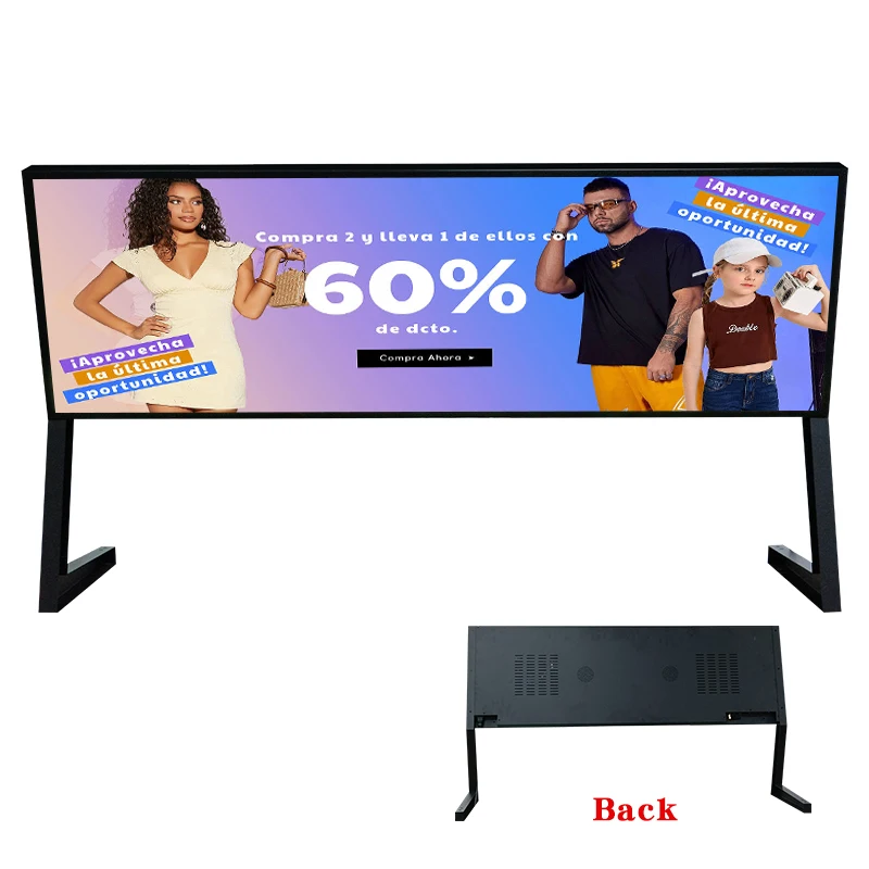 23 24 35 37 Inch Ultra Wide Shelf Edge Advertising Digital Signage Monitor Type Stretched Bar Lcd Display Screen