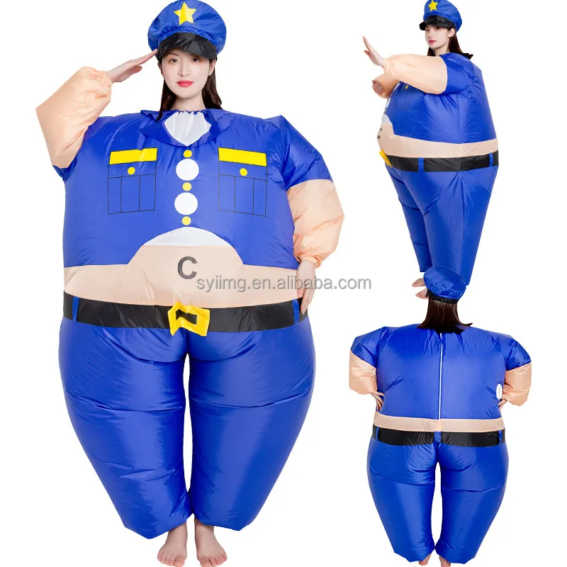 Police Inflatable Costume Fat Holiday Party Giant Inflatable Costume Halloween Costumes Fat Cosplay Uniform Blow Up Suit