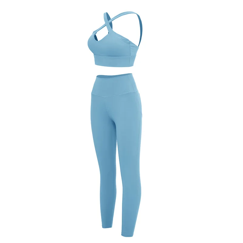 
Fitness Yoga Leggings Oem Custom Eco Friendly Yoga Suit Sportswear Fitness Set For Women Gym Running Pants 