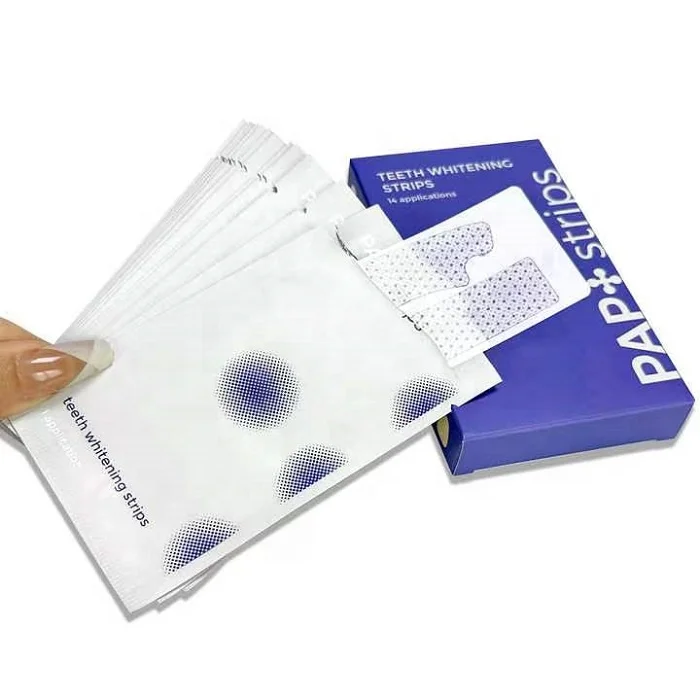 Private Label Pap V34 Purple Non Sensitive Teeth Whitening Strips Home Use Dental White Strips For Teeth Whitening