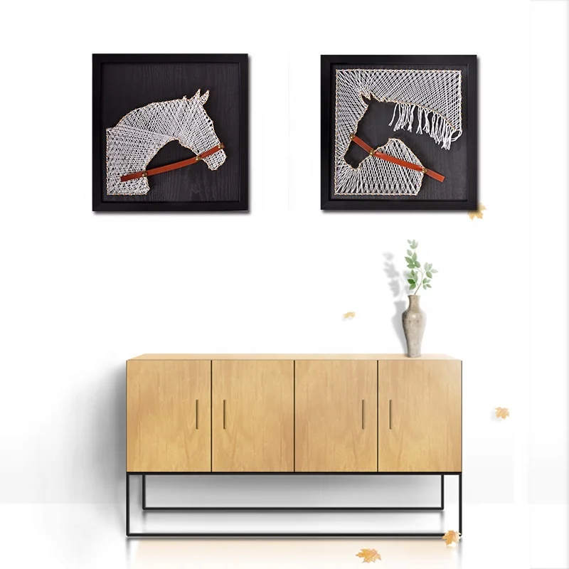 Horse Design DIY String Art Kit Make Your Own String Art Board with Stand Pins and Yarn DIY Activity Kits for Adults Kids