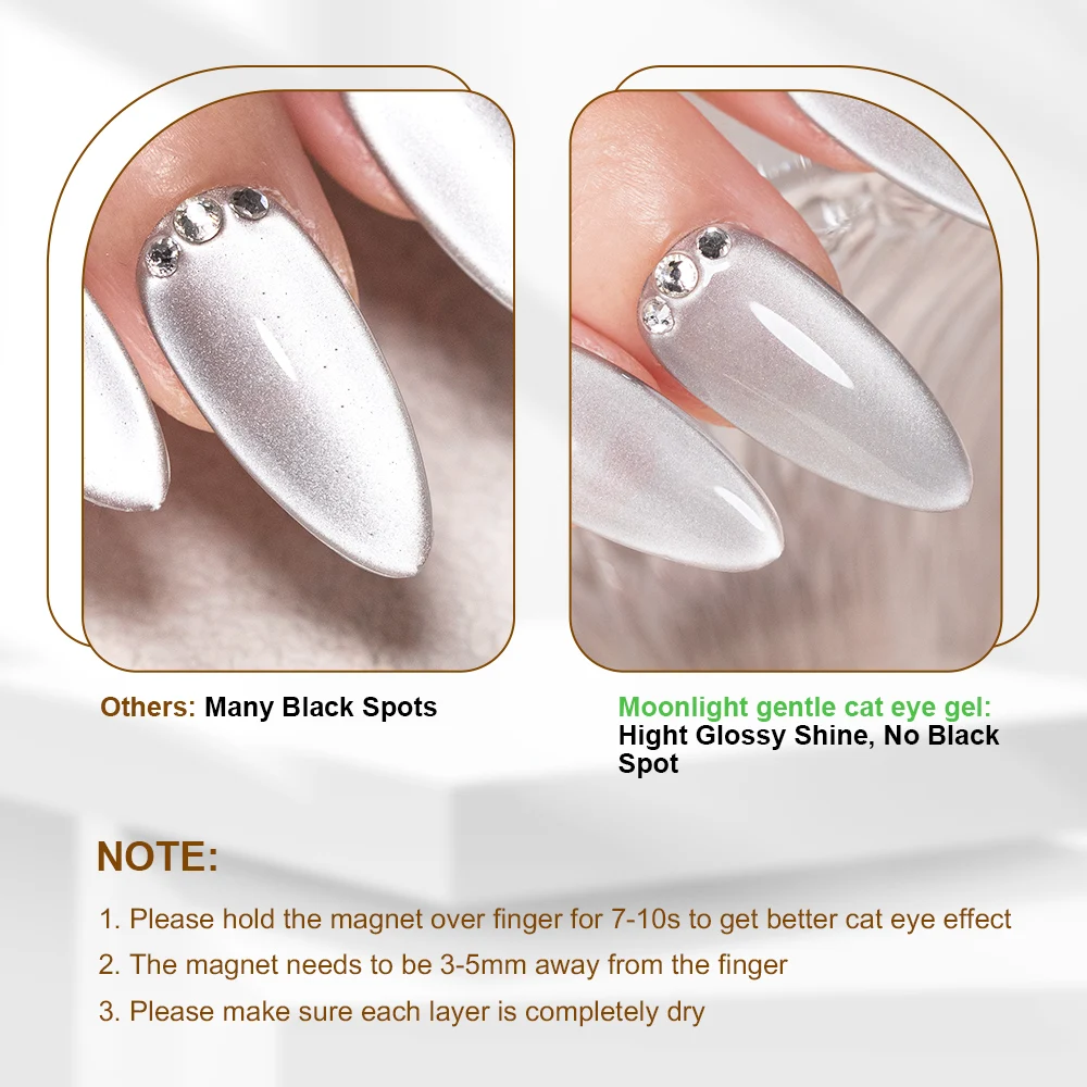 Blueyes Free Sample Make Your Logo Moonlight Ceramic Cateye Gel Polish 50 Colors Cat Eye Gel Cat Eye Magnetic Nail Gel Polish