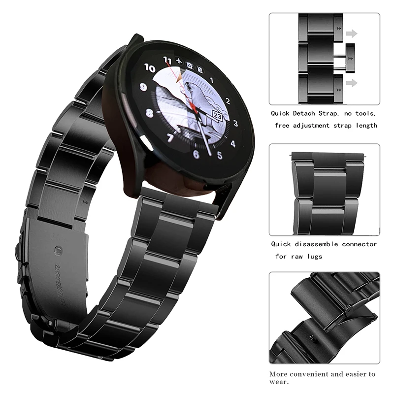 Metal strap for Samsung Galaxy watch/Huawei watch 3/Amazfit GTR stainless steel three beads strap for Huawei GT2 22mm 20mm
