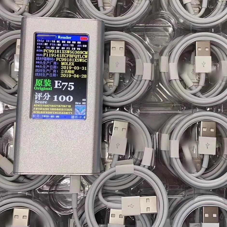 100% Original For Foxconn 1m 3ft 2m E75 Chip 8ic 8pin USB Data Sync Charger Cable For iPhone XS X 7plus 6s With Retail Box