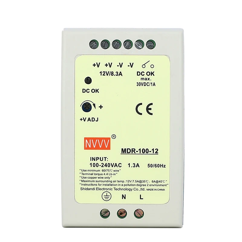 Wholesale 100W Power Supply 12V 8.33A 220V AC DC Switching Din Rail Power Supply MDR-100-12