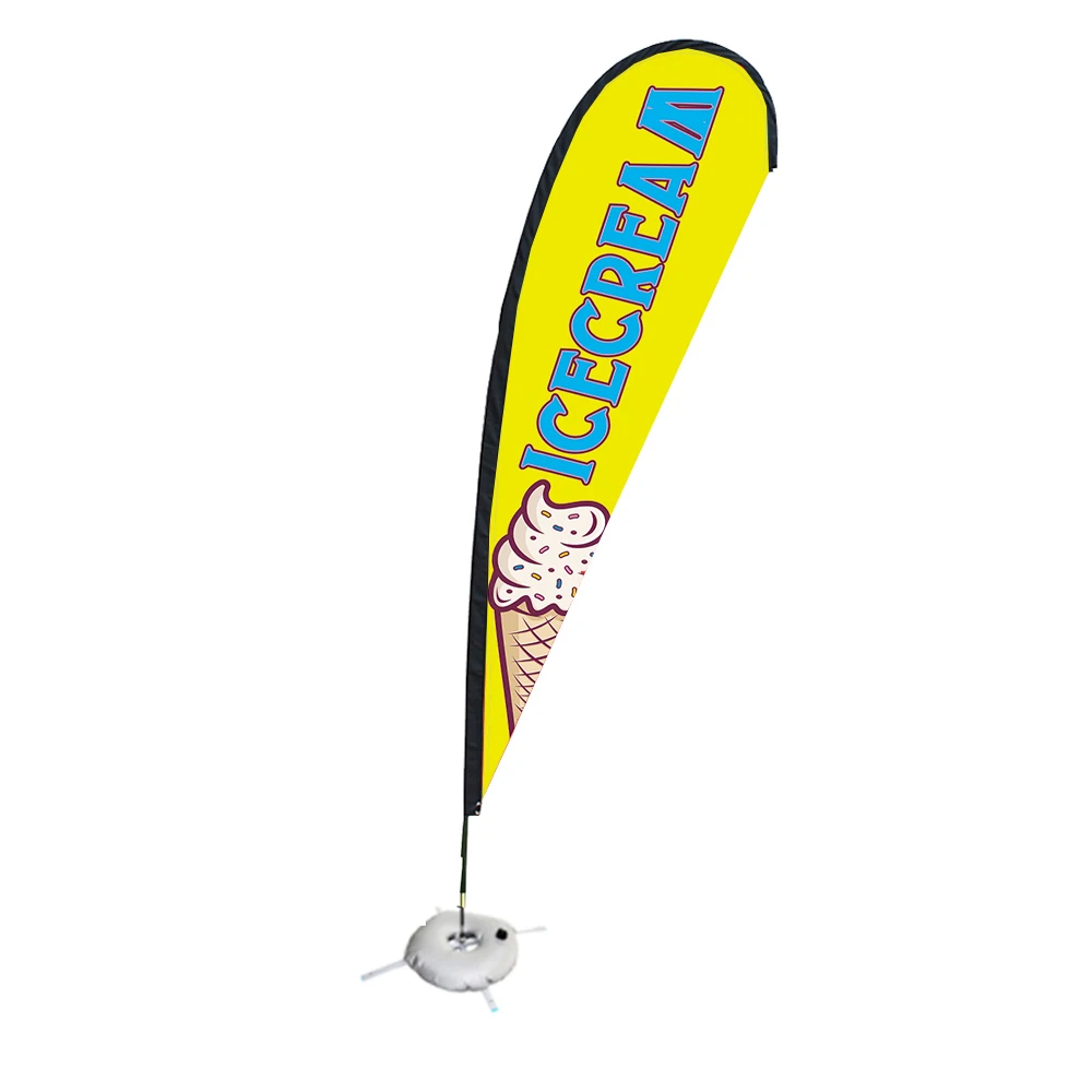 Custom Outdoor Digital Printing Teardrop Feather Knife Flag Banner Beach Flag