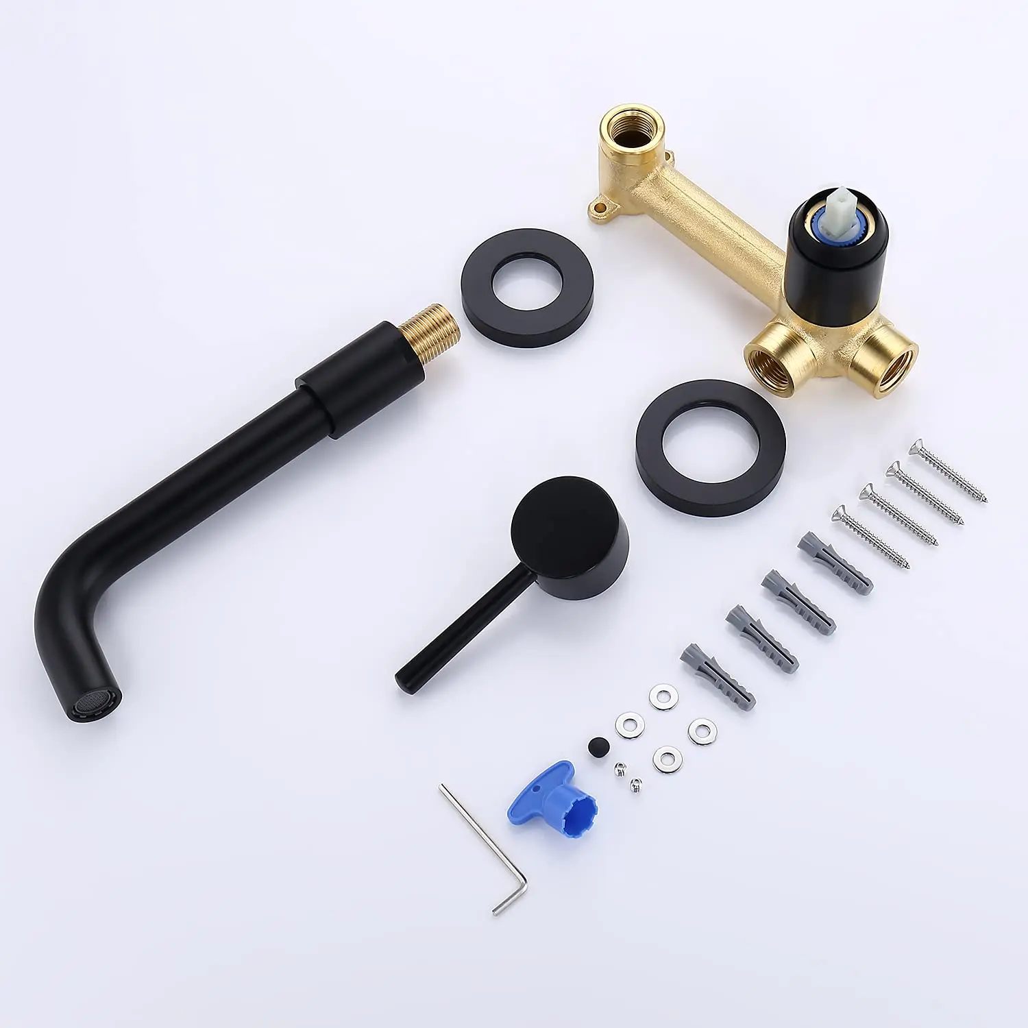 High Quality Bathroom Wall Brass Wash Basin Water Tap Mixer