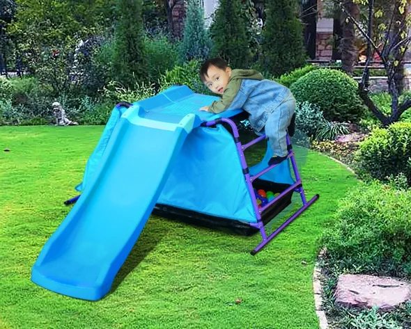 Outdoor New Style Children Non-Toxic Playhouse Safe Amusement Slide and Kids Climbing Frame Tent Indoor Plastic Slide Toy