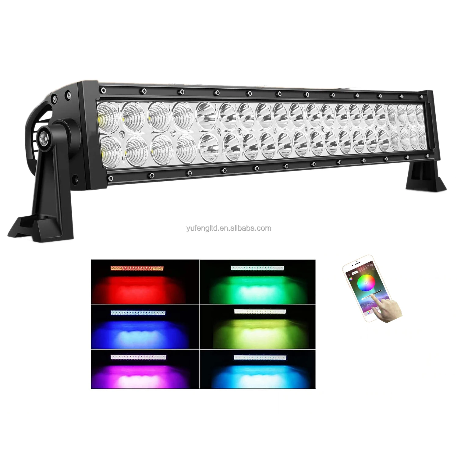 RGBW chasing Two Row Car Top Roof 240W Off Road Led Lights Bar with Harness for JEEP ATV Pickup Truck WITH LIFE TIME WARRANTY