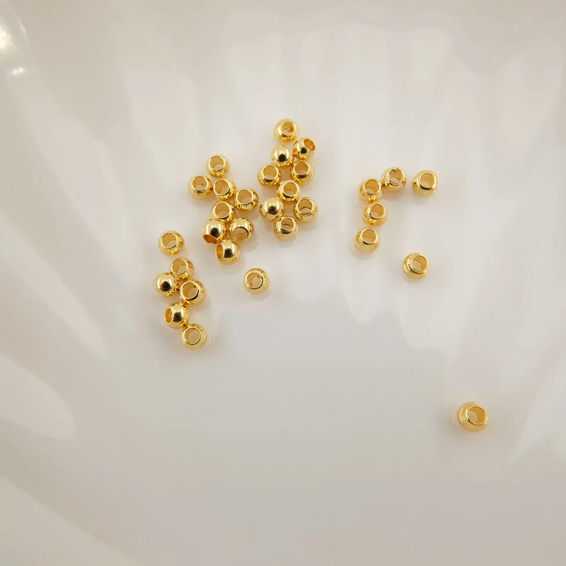 SongYi High Quality 100PCS/Bag 14K 18K Gold Platinum Plated Ball Jewelry Gold Beads Chain DIY Bracelet