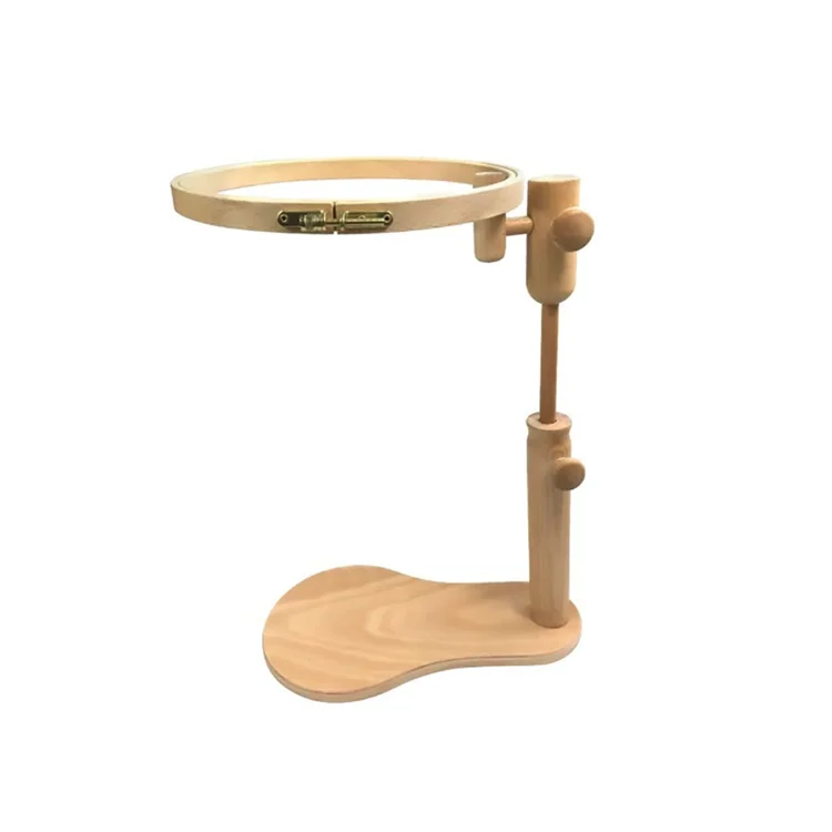 
Hoop Wood Embroider 360 Degree Rotation Stand Embroidery Stand Embroidery Hoop Wood Cross Stitch Rack Adjustable Desktop Frames 