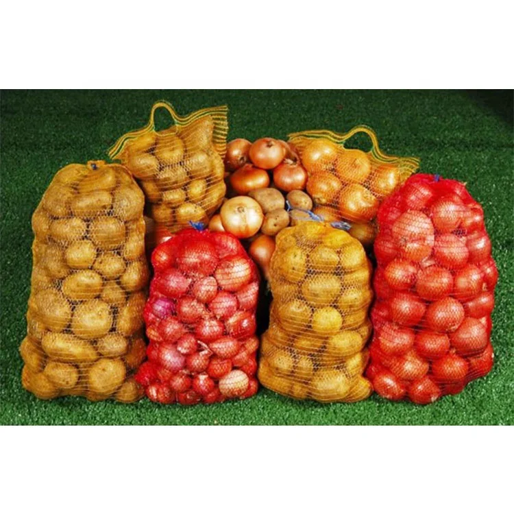 Custom size color onion net bags potato mesh bag raschel bag in roll