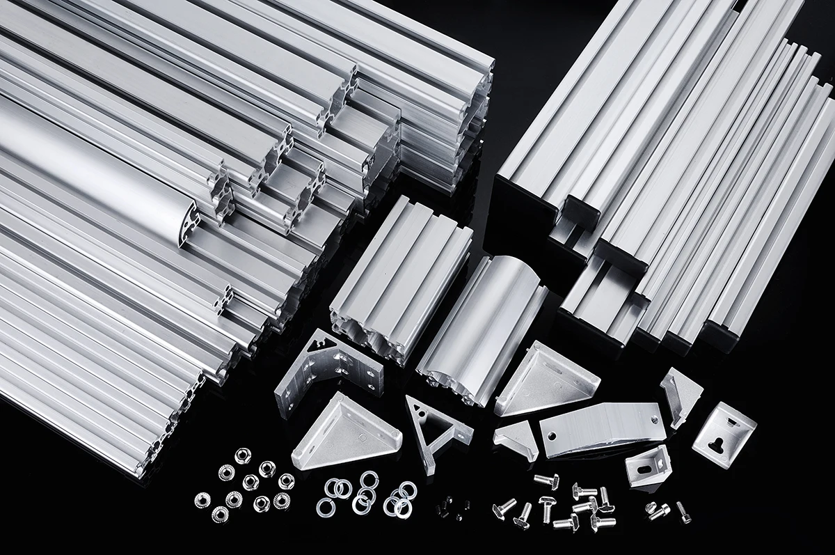 industrial assembly line 8-4080 sliver anodized extrusion profile