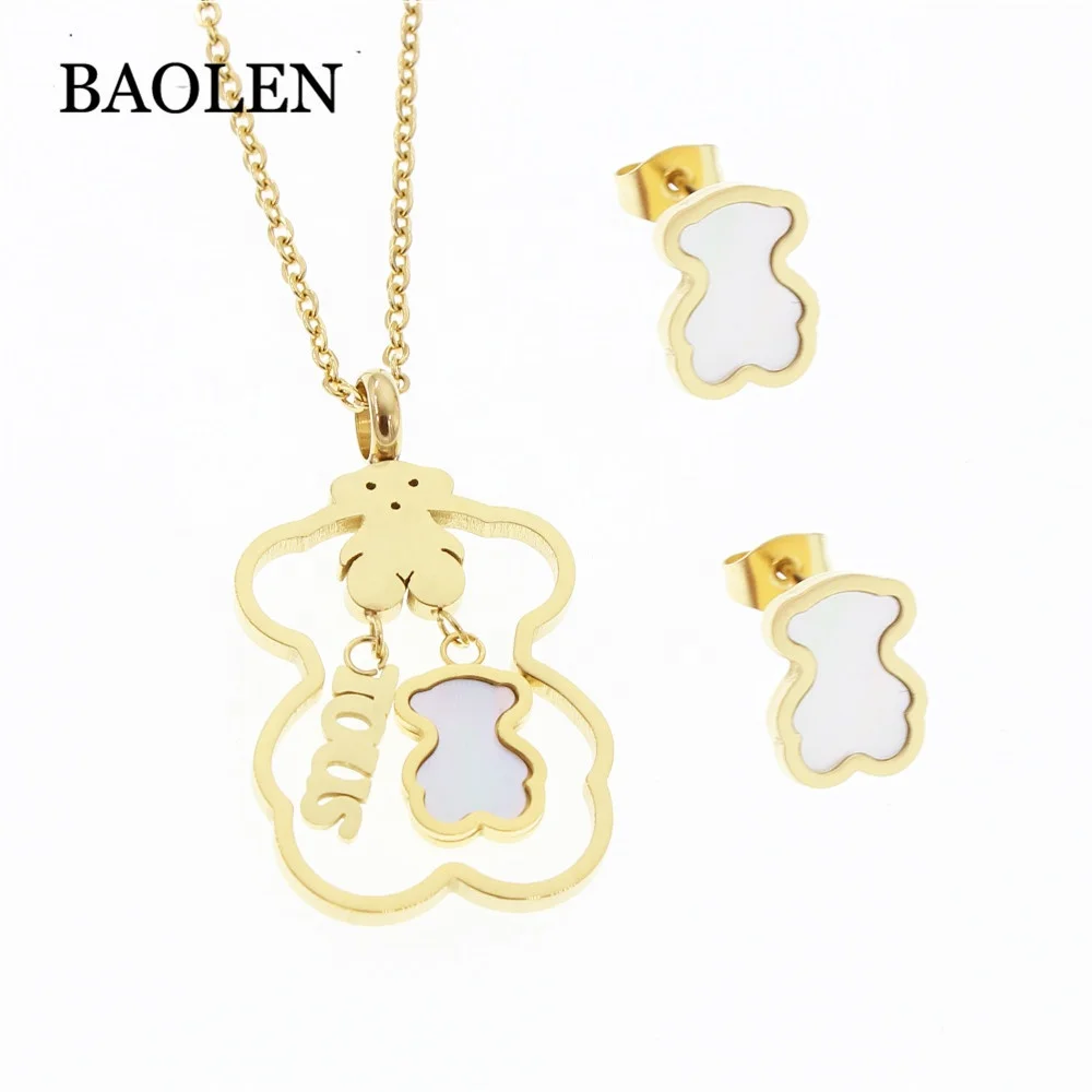 
Fashion Cute Jewelry Sets hollow animal Shaped pendant Necklace Stainless Steel Women jewelry 
