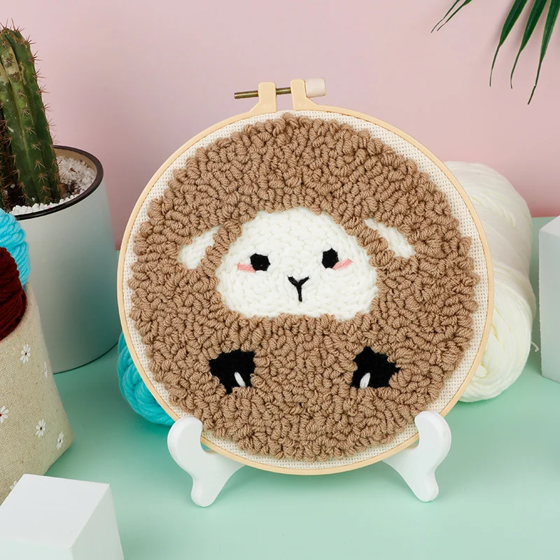 Funny Handmade Folk Crafts Unique Wall Art Cross Stitch Kits Animal Embroidery Kit Punch Needle Kit