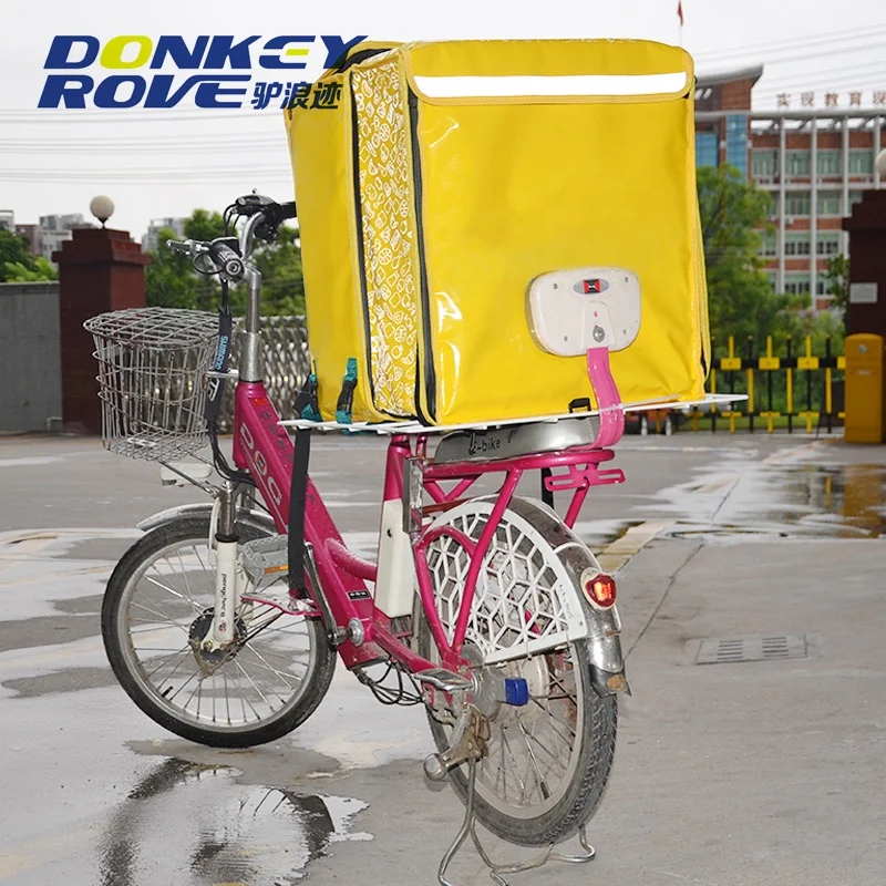 840D PVC waterproof folded insulated food delivery backpack by bicycle