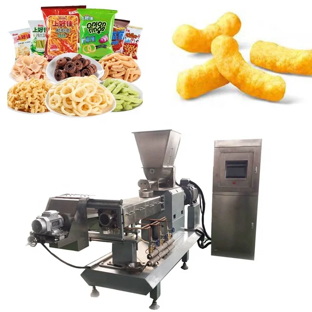 fully auto corn puff sticks snack production line has making machine automatic electric puffs snacks making machinery equipment