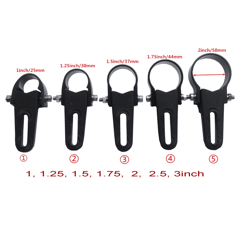 1/1.25/1.5/1.75/2/2.5/3inch Clip Tube Bracket LED Bulb Mount Bracket Work Light Auxiliary for All OffRoad SUV 4x4 1Pair