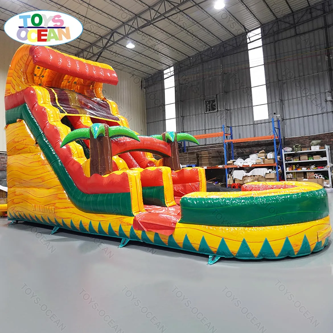 Customized commercial PVC inflatable water slides kids large water slide park with pool for sales
