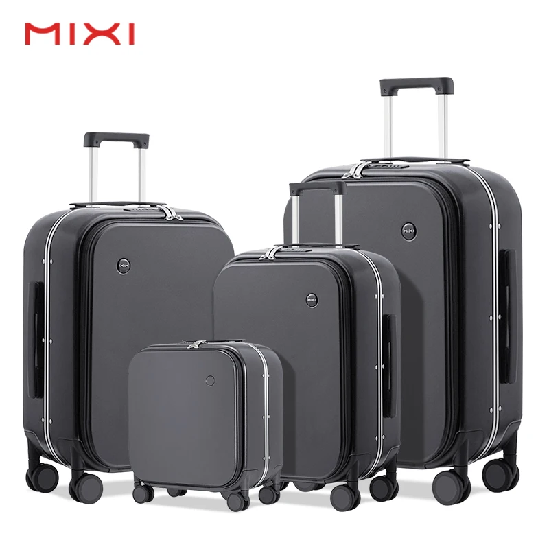 Mixi Korean business TSA lock universal wheel spinner luggage case traveling carry on suitcase with front pocket
