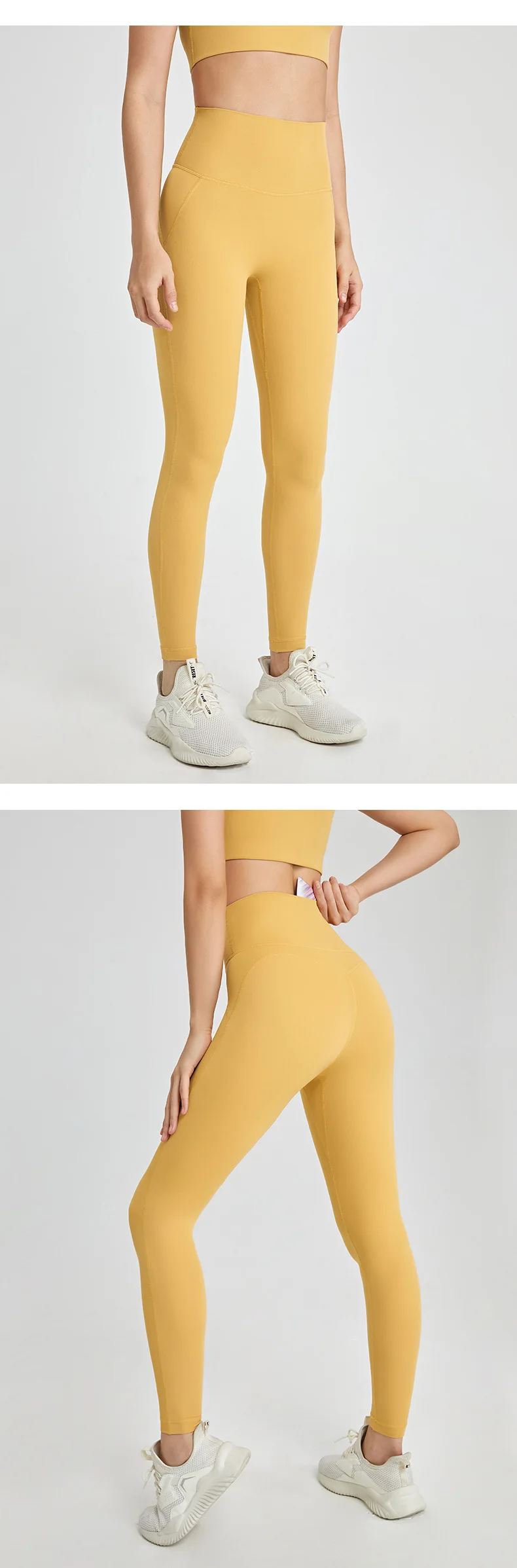 New No panties zero sense lulu one-piece yoga pants seamless bare back pocket leggings peach butt lift skinny exercise pants