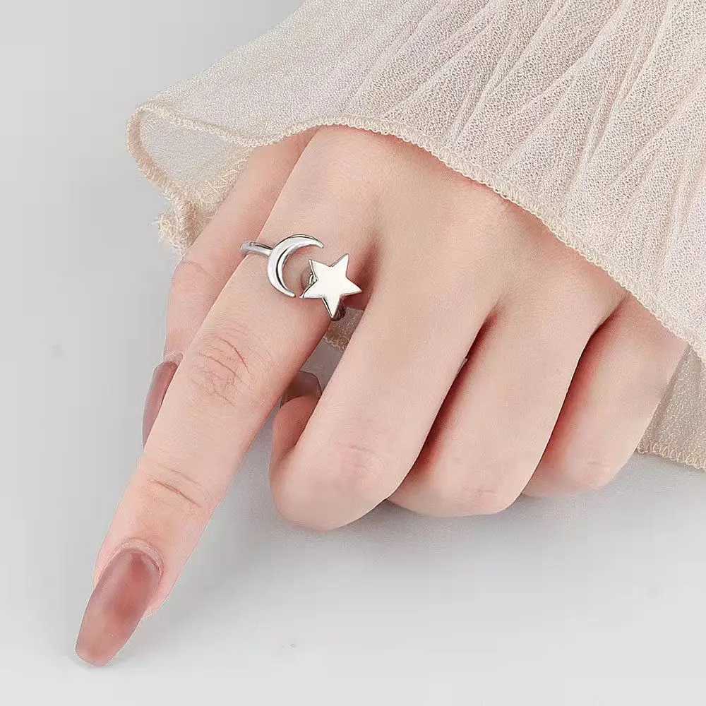 Fine Jewellery Fashion Silver Gold Copper Spinning Wreath Stress Relief Transport Ring Jewellery Rings