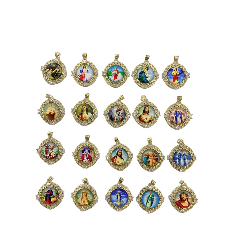 Best Selling cheap Pendant Charm Brass Religious Jewelry Gold Plated 14k 18k Oro Laminado Religious Pendant