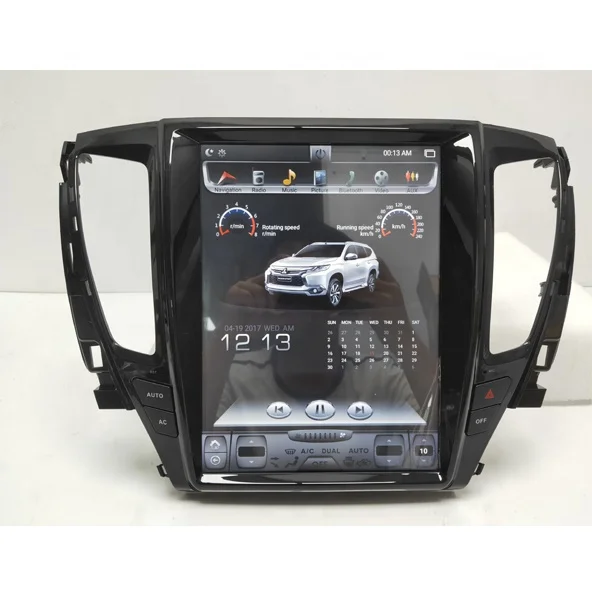 12.1 inch full touch screen  TESLA Style Android 7.1 built in GPS support MP5 Media Player Car DVD Player for MITSUBISHI PAJERO