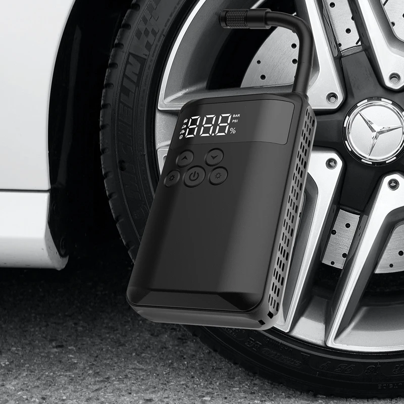 New wireless bicycle air pump multi-function digital display preset tire pressure portable bicycle car bike pump