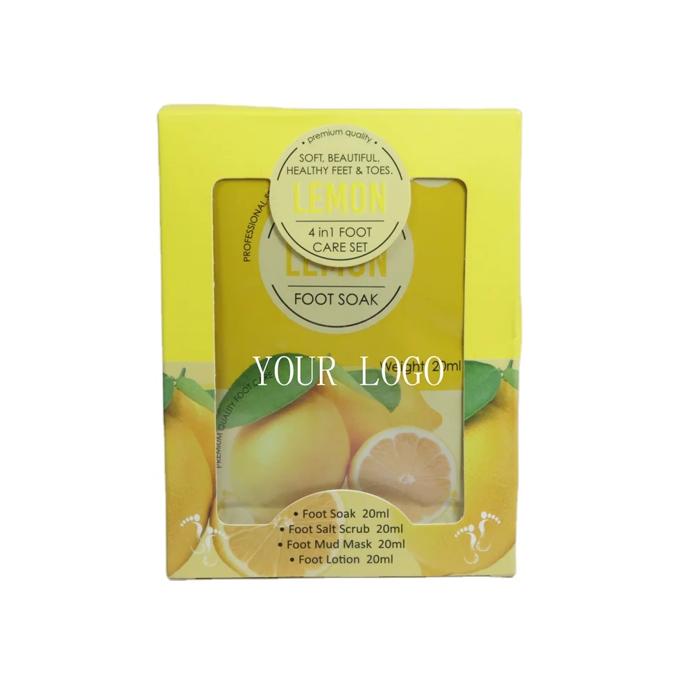 Luxury Pedicure Kit Foot Spa Foot Peel Gift Box Pedicure Package 4 Step 4 Pieces In A Box Custom Logo
