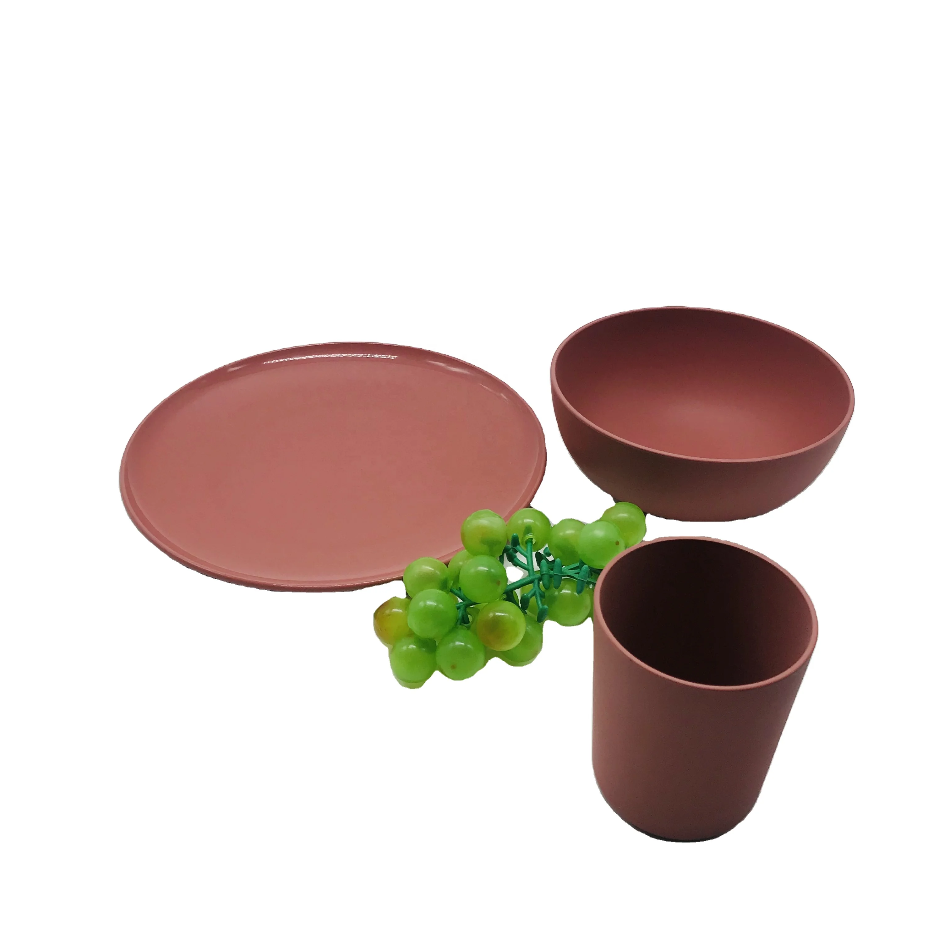 Organic 100% biodegradable PLA bamboo tableware, dinnerware picnic set cup dish plate cereal bowl,bamboo dinner set