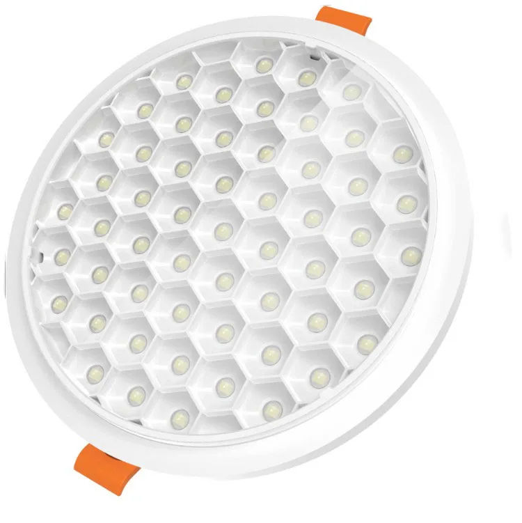 Сотовая Антибликовая решетка для потолочной панели, Безрамная подсветка, круглая Встраиваемая светодиодная панельная лампа